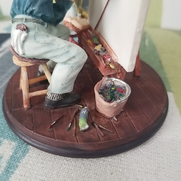 Norman Rockwell Triple Self-Portrait Figurine 1999 90's Grossman Creations - Picture 13 of 15